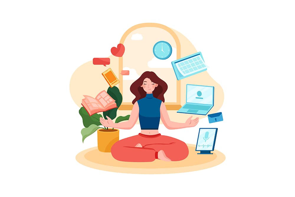 Work, Life Balance Illustration